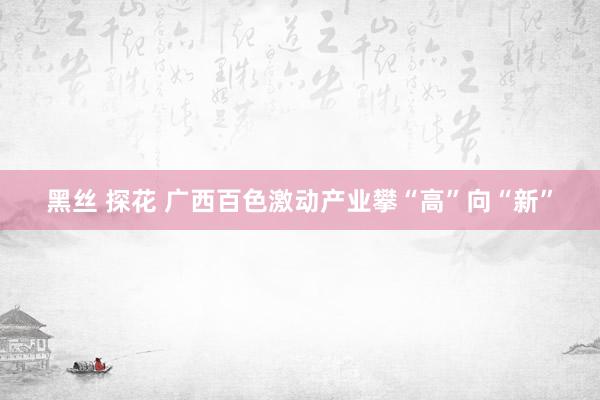 黑丝 探花 广西百色激动产业攀“高”向“新”