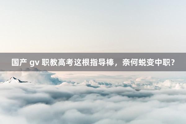 国产 gv 职教高考这根指导棒，奈何蜕变中职？