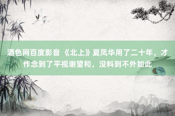 酒色网百度影音 《北上》夏凤华用了二十年，才作念到了平视谢望和，没料到不外如此
