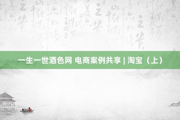 一生一世酒色网 电商案例共享 | 淘宝（上）