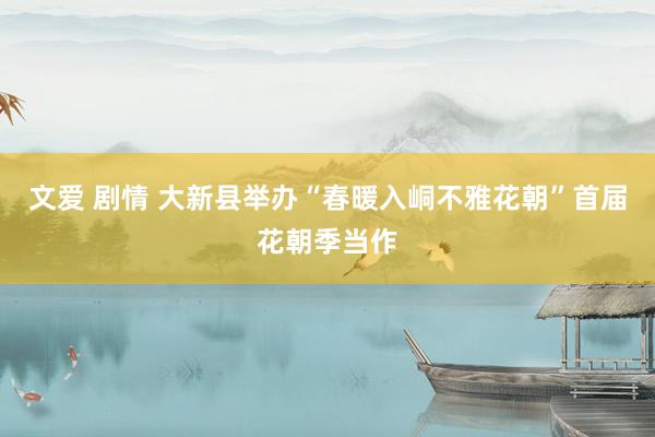 文爱 剧情 大新县举办“春暖入峒不雅花朝”首届花朝季当作
