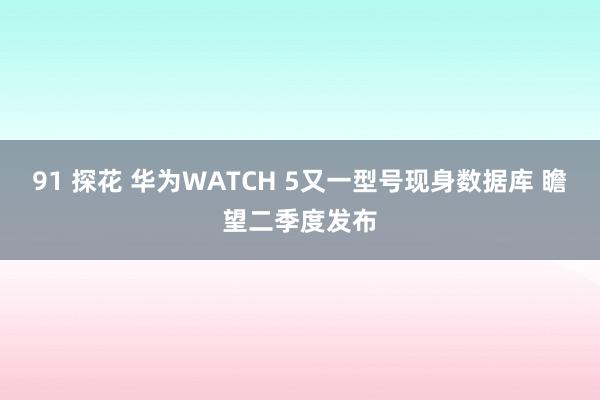 91 探花 华为WATCH 5又一型号现身数据库 瞻望二季度发布