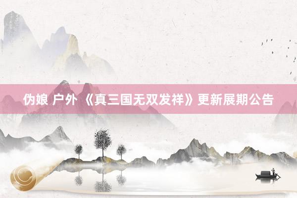 伪娘 户外 《真三国无双发祥》更新展期公告