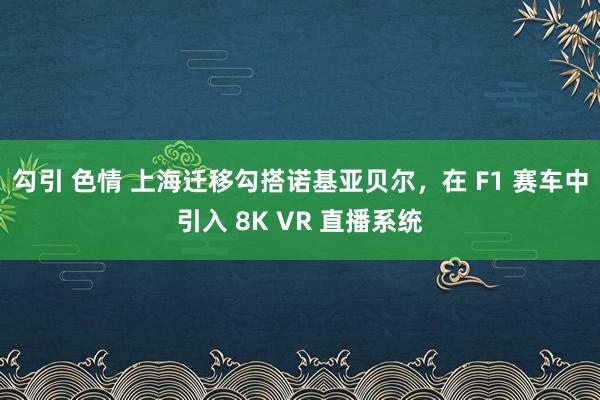 勾引 色情 上海迁移勾搭诺基亚贝尔，在 F1 赛车中引入 8K VR 直播系统