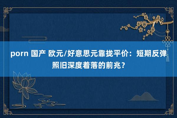 porn 国产 欧元/好意思元靠拢平价：短期反弹照旧深度着落的前兆？