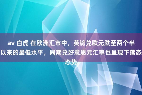 av 白虎 在欧洲汇市中，英镑兑欧元跌至两个半月以来的最低水平，同期兑好意思元汇率也呈现下落态势