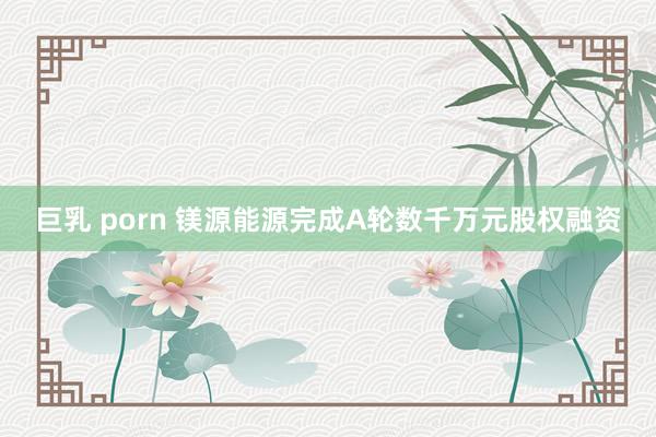 巨乳 porn 镁源能源完成A轮数千万元股权融资