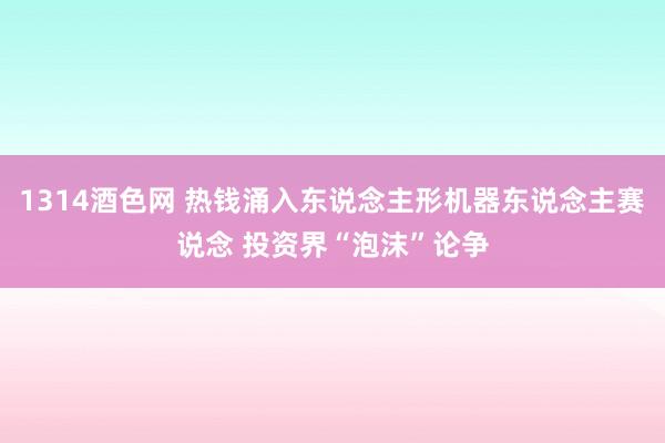 1314酒色网 热钱涌入东说念主形机器东说念主赛说念 投资界“泡沫”论争