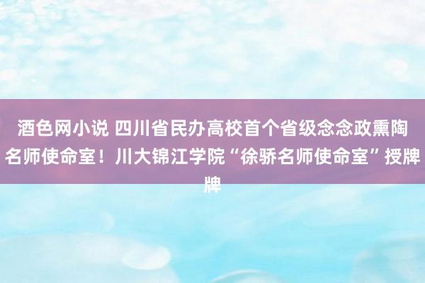 酒色网小说 四川省民办高校首个省级念念政熏陶名师使命室！川大锦江学院“徐骄名师使命室”授牌