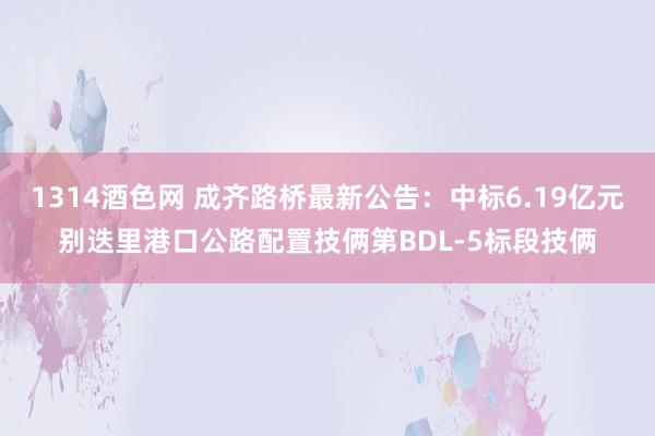 1314酒色网 成齐路桥最新公告：中标6.19亿元别迭里港口公路配置技俩第BDL-5标段技俩