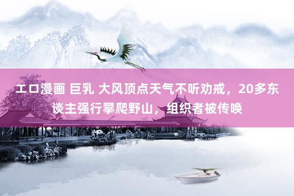 エロ漫画 巨乳 大风顶点天气不听劝戒，20多东谈主强行攀爬野山，组织者被传唤
