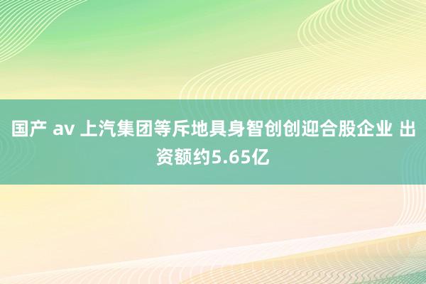国产 av 上汽集团等斥地具身智创创迎合股企业 出资额约5.65亿