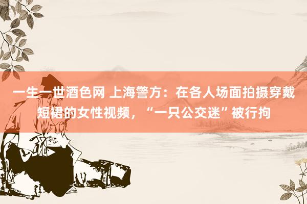 一生一世酒色网 上海警方：在各人场面拍摄穿戴短裙的女性视频，“一只公交迷”被行拘
