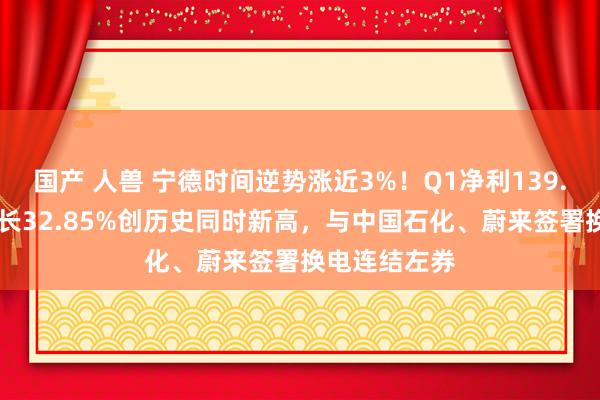 国产 人兽 宁德时间逆势涨近3%！Q1净利139.63亿同比增长32.85%创历史同时新高，与中国石化、蔚来签署换电连结左券