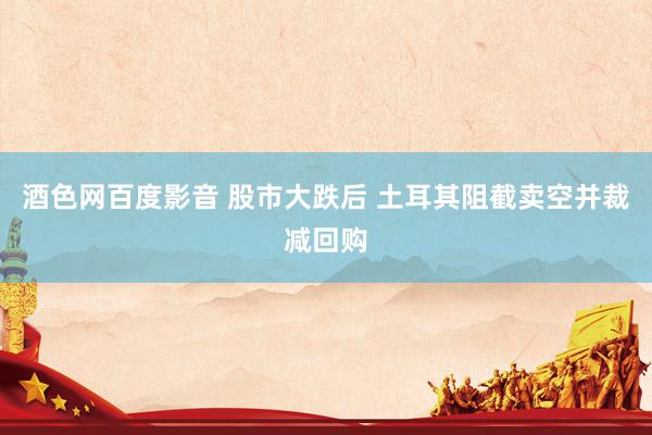 酒色网百度影音 股市大跌后 土耳其阻截卖空并裁减回购