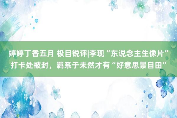 婷婷丁香五月 极目锐评|李现“东说念主生像片”打卡处被封，羁系于未然才有“好意思景目田”