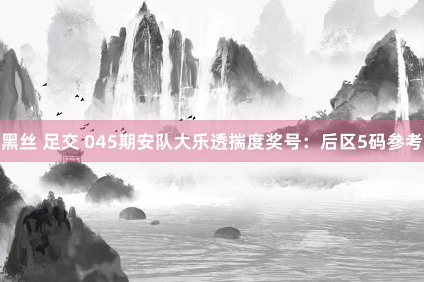 黑丝 足交 045期安队大乐透揣度奖号：后区5码参考